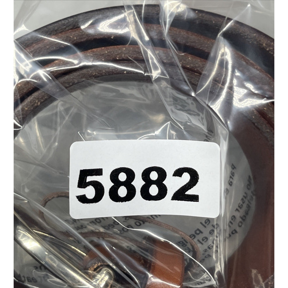 J Crew Oval Buckle Leather Belt Womens M/L Brown Gold Tone Buckle - Picture 8 of 8